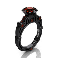 Caravaggio 14K Black Gold 1.0 Ct Brown Diamond Engagement Ring R623-14KBGBRD