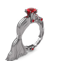 Caravaggio Jewels Venus 950 Platinum 1.0 Ct Ruby Engagement Ring R643E-PLATR