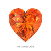 Art Masters Gems Standard 0.5 Ct Heart Orange Sapphire Created Gemstone HCG050-OS