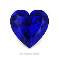 Art Masters Gems Standard 1.5 Ct Heart Blue Sapphire Created Gemstone HCG150-BS