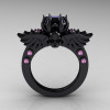 Art-Masters-Winged-Skull-14K-Black-Gold-1-Carat-Black-Diamond-Light-Pink-Sapphire-Engagement-Ring-R613-14KBGLPSBD-F