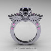 Art-Masters-Winged-Skull-14K-White-Gold-1-Carat-Black-Diamond-Light-Pink-Sapphire-Engagement-Ring-R613-14KWGLPSBD-F