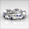 18K White Gold .35 CTW Round Blue Sapphire Eternity Ring Y245-18KWGBS-2