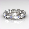 Exclusive 18K White Gold Blue Topaz Eternity Designer Ring Y243-18KWGBT-2