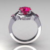Modern Antique 950 Platinum 1.75 Carat Oval Pink Sapphire Wedding Ring R73-PLATPS-2