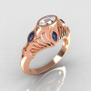 Greco Roman Classic 10K Rose Gold Marquise CZ Alexandrite Designer Engagement Ring Y234-10KRGAL-2