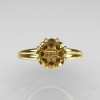 Modern Antique 18K Yellow Gold 0.40 CT Marquise and 1.0 CT Round Alexandrite Solitaire Ring R90-18KYGAL-4