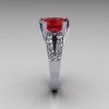 Modern Vintage 10K White Gold 3.0 Carat Red Ruby Diamond Solitaire Ring R102-10KWGDRR-4