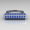 Modern Persian 14K White Gold 0.73 CTW Blue Diamond Designer Ring R103-14KWGBD-3