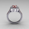 Classic 10K White Gold 1.0 Carat Morganite Diamond Celebrity Fashion Engagement Ring R104-10KWGDMO-3