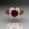 Classic 2011 Trend 18K Pink Gold 1.0 Carat Amethyst Diamond Celebrity Fashion Engagement Ring R104-18KPGDAM-4