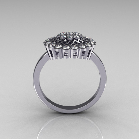 Classic 14K White Gold 0.50 CTW Diamond Cluster Bridal Ring R107-14KWGD-1
