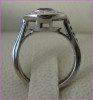 Brilliant Style 10K White Gold 1.0 Carat Round Blue Sapphire Diamond Bead-Set Border Engagement Ring R42-10KWGDBSS-5