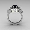 Classic 10K White Gold 1.0 Carat Black and White Diamond 2011 Trend Engagement Ring R108-10KWGDBLD-3