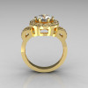 Classic 18K Yellow Gold 1.0 Carat CZ Diamond 2011 Trend Engagement Ring R108-18KYGDCZ-3