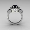 Classic 10K White Gold 1.0 Carat Black and White Diamond 2011 Trend Engagement Ring R108-10KWGDBLDD-3
