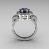 Classic 14K White Gold 1.0 Carat Alexandrite Diamond 2011 Trend Engagement Ring R108-14KWGDAL-3