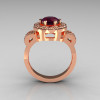 Classic 18K Pink Gold 1.0 Carat Amethyst Diamond 2011 Trend Engagement Ring R108-18KPGDAM-4