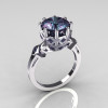 Modern Vintage Tatyana Collection 14K White Gold 3.0 Carat Alexandrite Solitaire Wedding Ring R303-14WGAL-2