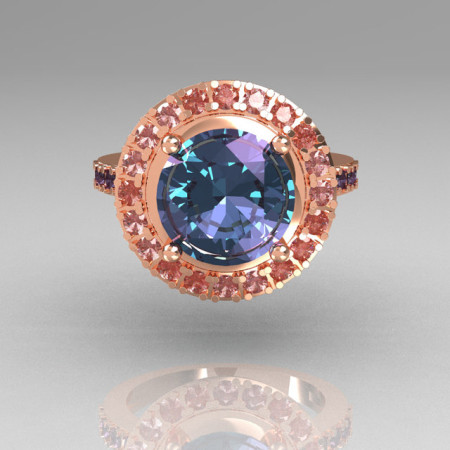 Legacy Classic 14K Rose Gold 2.5 Carat Alexandrite Diamond Solitaire Ring R115-14RGDAL-1