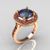 Legacy Classic 14K Rose Gold 2.5 Carat Alexandrite Diamond Solitaire Ring R115-14RGDAL-2