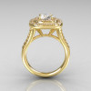 Soleste Style 10K Yellow Gold 1.25 Carat Cushion CZ Bead-Set Diamond Engagement Ring R116-10YGDCZ-2