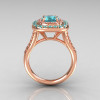 Soleste Style 10K Rose Gold 1.25 Carat Cushion Aquamarine Bead-Set Diamond Engagement Ring R116-10RGDAQQ-2