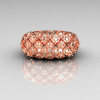 Modern Antique 14K Pink Gold 0.58 CTW Round Diamond Designer Ring R126-14PGD-2