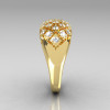 Modern Antique 10K Yellow Gold 0.58 CTW Round Diamond Designer Ring R126-10YGD-3