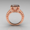 Classic Bridal 14K Pink Gold 2.5 Carat Square Princess White Sapphire Wedding Ring R309-14PGWS-4