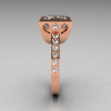 Classic Bridal 14K Pink Gold 2.5 Carat Square Princess White Sapphire Wedding Ring R309-14PGWS-3