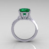 Modern Italian 10K White Gold 2.0 Carat Princess Emerald Channel Diamond Solitaire Ring R312-10KWGEMD-2