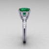 Modern Italian 10K White Gold 2.0 Carat Princess Emerald Channel Diamond Solitaire Ring R312-10KWGEMD-3