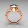 Classic Bridal 14K Pink Gold 2.10 Carat Heart Aquamarine Ring R314-14PGAQ-4
