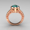 Classic Bridal 14K Pink Gold 2.10 Carat Heart Aquamarine Ring R314-14PGAQ-5