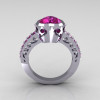 Classic Bridal 14K White Gold 2.10 Carat Heart Pink Sapphire Ring R314-14WGPS-5