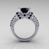Modern Armenian Classic 10K White Gold 1.5 Carat Black Diamond Wedding Ring R137-10WGBLL-3