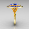 Soleste Style Bridal 14K Yellow Gold 1.0 Carat Marquise Blue Diamond Citrine Engagement Ring R117-14YGBDCI-3