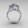 Soleste Style Bridal 10K White Gold 1.0 Carat Marquise Lilac and Green Amethyst Engagement Ring R117-10WGGALA-3