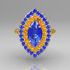 Soleste Style Bridal 14K Yellow Gold 1.0 Carat Marquise Blue Diamond Citrine Engagement Ring R117-14YGBDCI-2