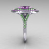 Soleste Style Bridal 10K White Gold 1.0 Carat Marquise Lilac and Green Amethyst Engagement Ring R117-10WGGALA-4