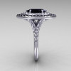 Soleste Style Bridal 14K White Gold 1.0 Carat Marquise Black and White Diamond Engagement Ring R117-14WGDBDD-3