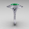 Soleste Style Bridal 14K White Gold 1.0 Carat Marquise Emerald Diamond Engagement Ring R117-14WGDEM-4