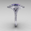 Soleste Style Bridal 10K White Gold 1.0 Carat Marquise Alexandrite Diamond Engagement Ring R117-10WGDAL-2
