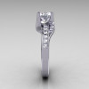 Modern Bridal 950 Platinum 1.0 Carat CZ Diamond Solitaire Ring R145-PLATDCZ-4