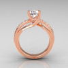 Modern Bridal 14K Rose Gold 1.0 Carat CZ Diamond Solitaire Ring R145-14KRGDCZ-2