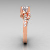 Modern Bridal 14K Rose Gold 1.0 Carat CZ Diamond Solitaire Ring R145-14KRGDCZ-3