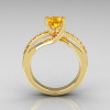 Modern Bridal 10K Yellow Gold 1.0 Carat Yellow Citrine Solitaire Ring R145-10YGYCI-4