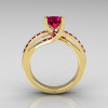 Modern Bridal 10K Yellow Gold 1.0 Carat Rhodolite Garnet Solitaire Ring R145-10YGRRG-4