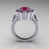 Classic 10K White Gold 1.5 Carat Pink Sapphire Diamond Wedding Ring AR108-10KWGDPSS-3